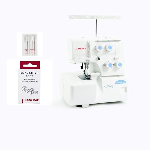 Surjeteuse Janome 8002D, vue de trois quarts avant