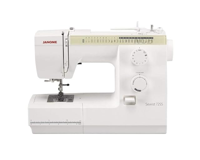 Machine à coudre mécanique Janome Sewist 725S, vue de trois quarts avant