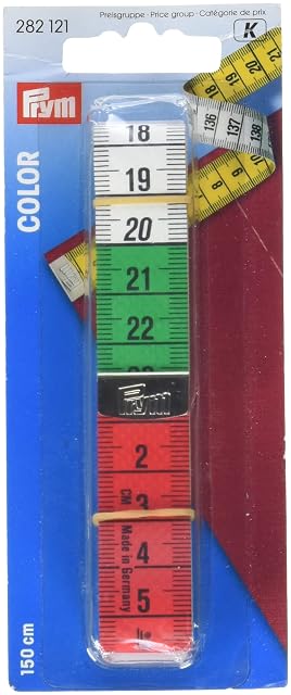Mètre ruban jaune Prym, 150 cm, à repères de décimètres colorés